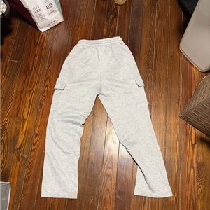 SHEIN Light Gray Cargo Track Joggers